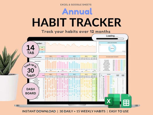 Ultimate Habit Tracker/planner Weekly,Monthly & Yearly