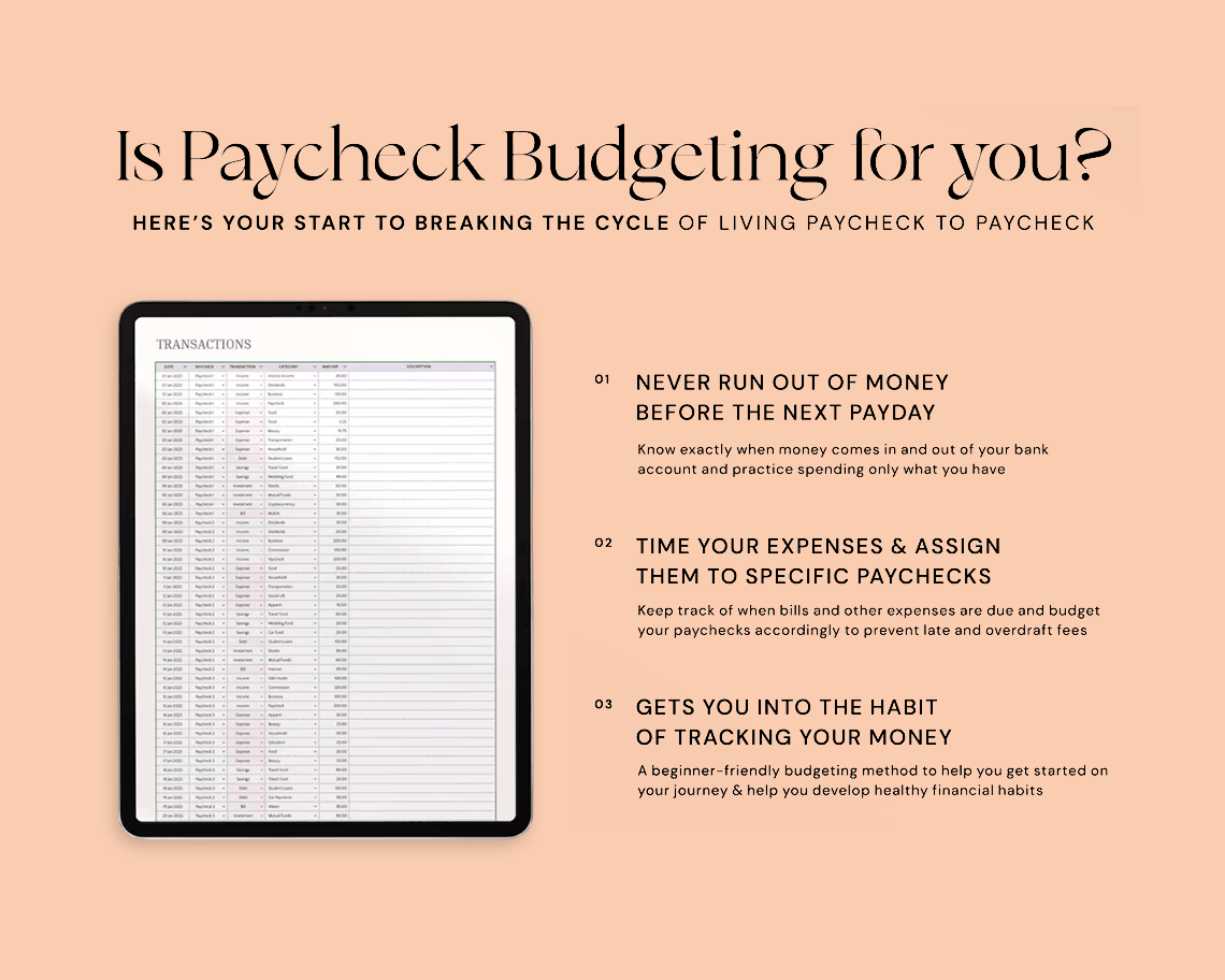 Bills & Paycheck Budget Planner