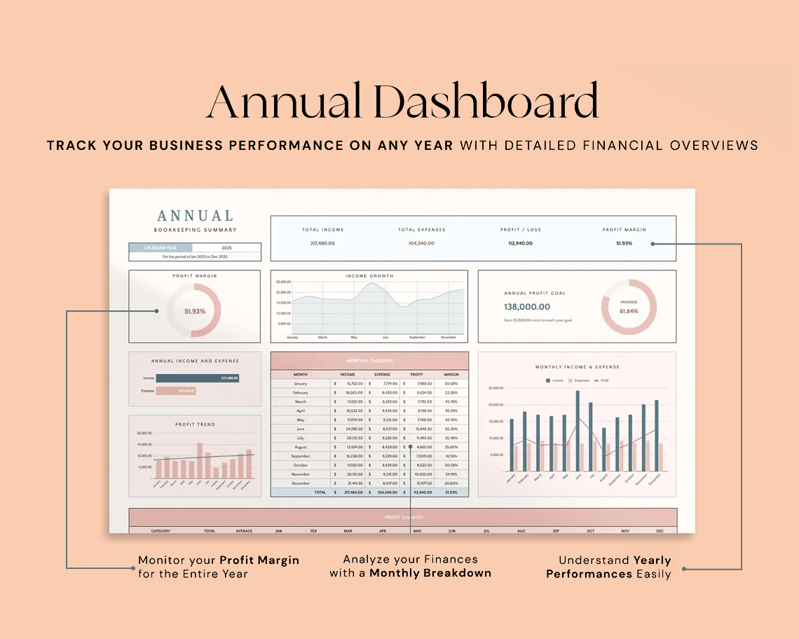 Small Business Easy Bookkeeping Tracker