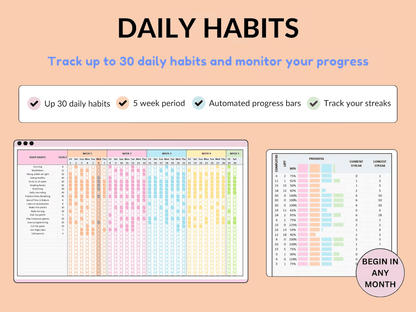 Ultimate Habit Tracker/planner Weekly,Monthly & Yearly