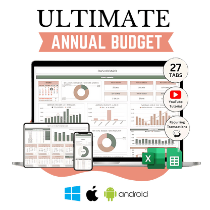 Ultimate Annual Budget All in one bundle weekly,monthly & yearly