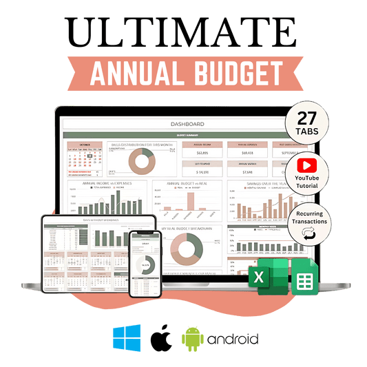 Ultimate Annual Budget All in one bundle weekly,monthly & yearly